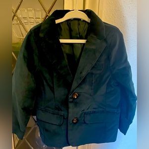 Green Velvet blazer toddler 3T